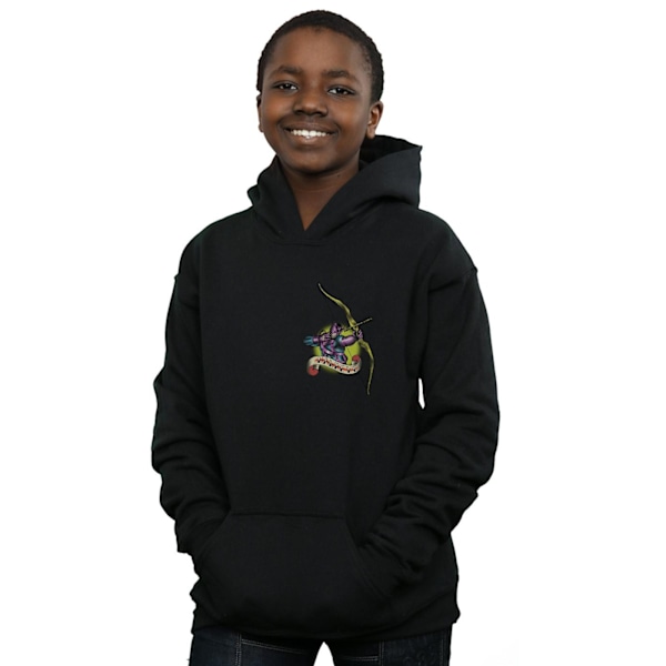 Marvel Pojkar Hawkeye Tatuering Brösttryck Hoodie 7-8 År Svart Black 7-8 Years