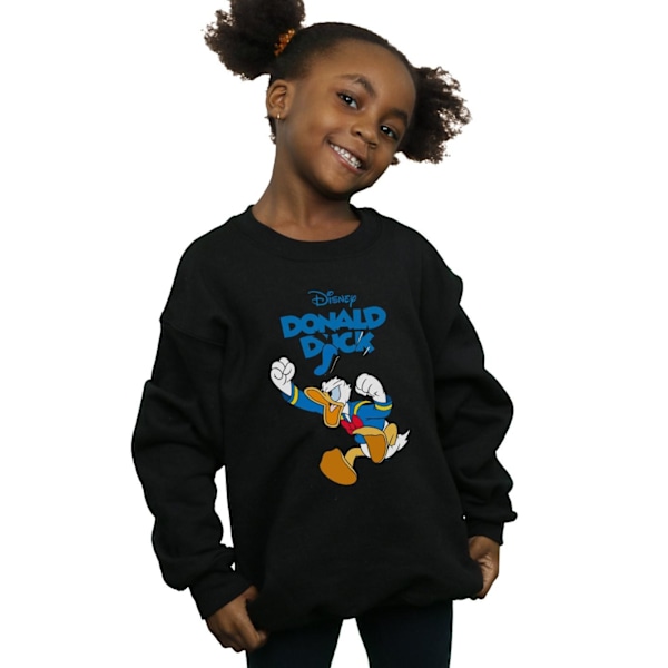 Disney Girls Donald Duck Furious Donald Sweatshirt 5-6 år Blå Black 5-6 Years