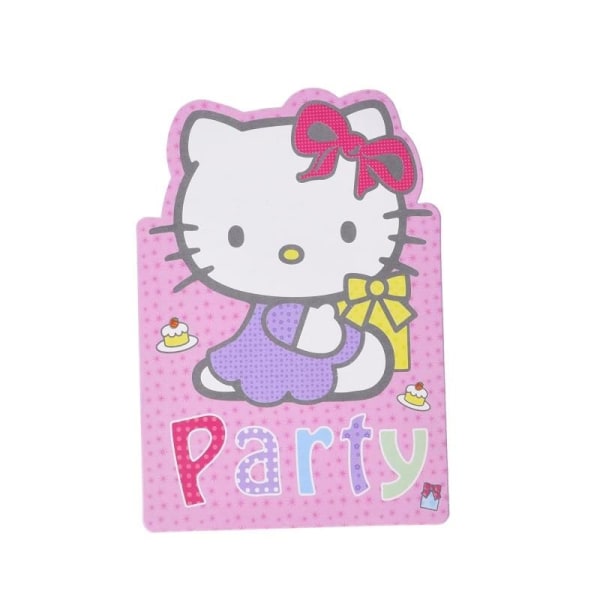 Hello Kitty-festinbjudningar (paket med 6) Rosa i en one size Pink One Size