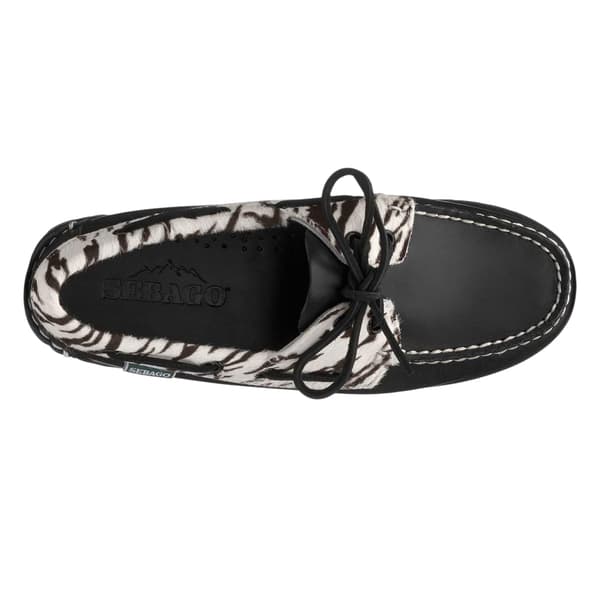 Sebago Dam/Dam Ranger Zebra Print Buff Läder Mockasiner Black/White 6 UK