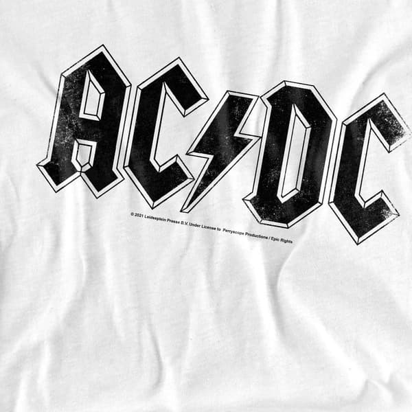 AC/DC Herr Logotyp T-shirt 4XL Vit White 4XL