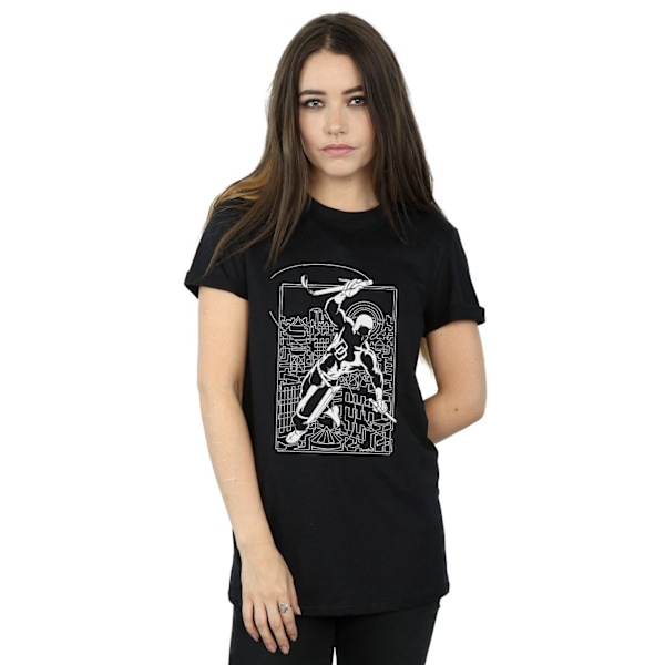 Marvel Womens/Ladies Daredevil Silhouette Cotton Boyfriend T-Sh Black S