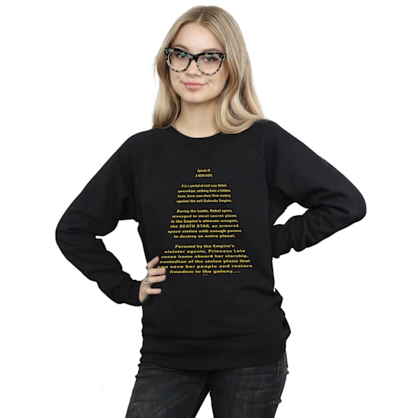 Star Wars Dam/Kvinnor A New Hope Opening Crawl Sweatshirt L B Black L