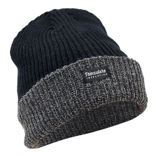 FLOSO Unisex Herr/Dam Thinsulate Grovstickad Vinter/Skid Termisk Black/Grey One size