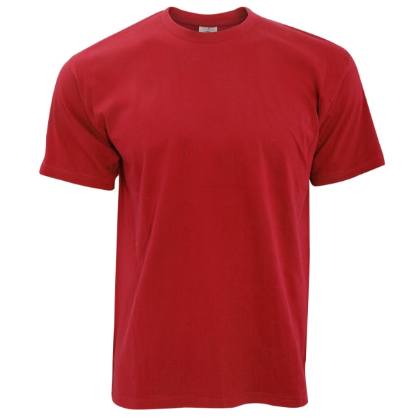 B&C Exact 190 Herr T-shirt med rund hals / Kortärmad Herr T-Shir Red 4XL