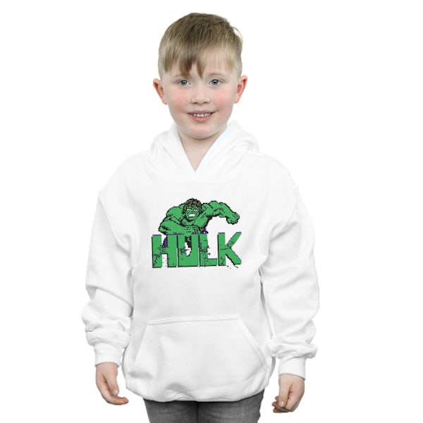 Marvel Pojkar Hulk Pixelated Hoodie 7-8 År Vit White 7-8 Years