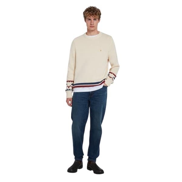 Farah Herr Alverstone Logotyp Normal Sweatshirt L Cream Cream L