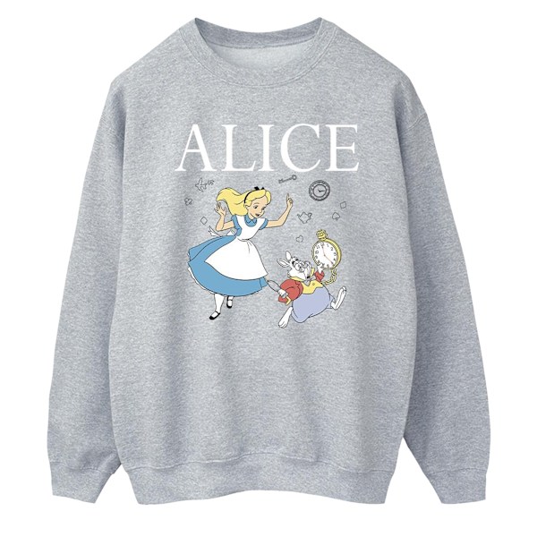 Disney Herr Alice In Wonderland Follow The Rabbit Sweatshirt M Sports Grey M
