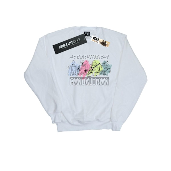 Star Wars Damkläder/Dam The Mandalorian Karaktär Pose Sweatshirt White L