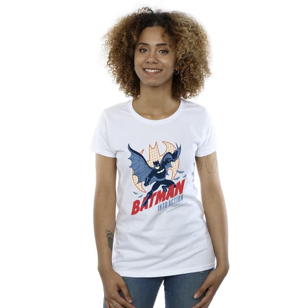 DC Comics Dam/Dam Batman Into Action T-shirt i bomull L Vit White L