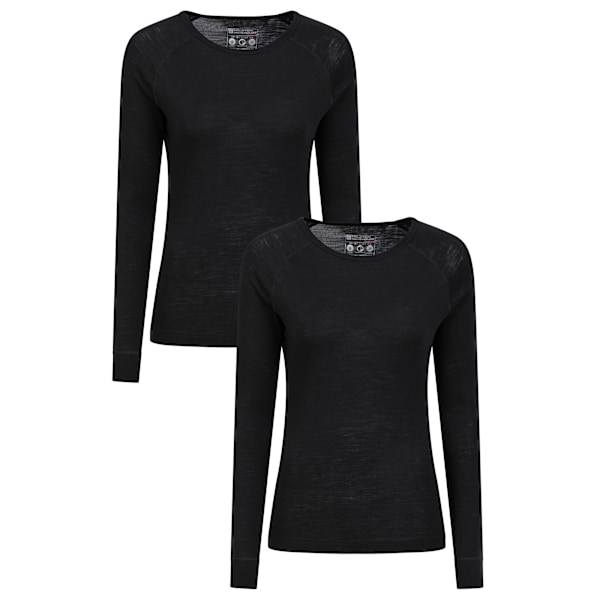 Mountain Warehouse Dam Base Layer i Merinoull med Rund Hals för Kvinnor Black 8 UK