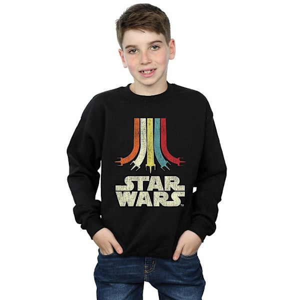 Star Wars Retro Regnbåge Sweatshirt för Pojkar 7-8 År Svart Black 7-8 Years