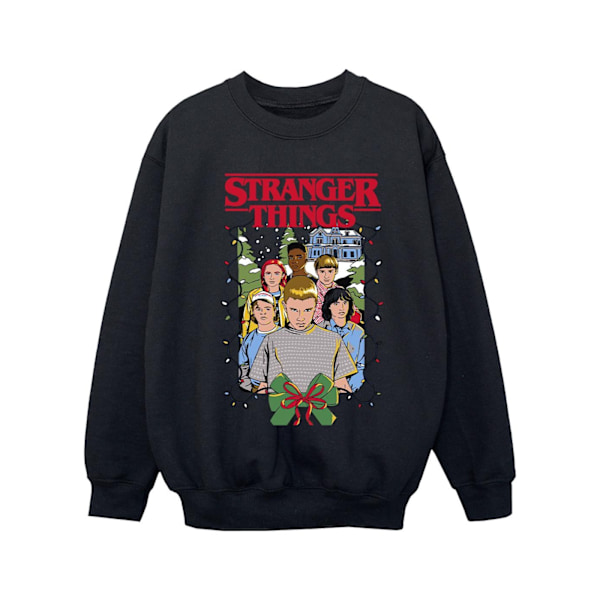 Netflix Girls Stranger Things Jul Affisch Sweatshirt 7-8 År Black 7-8 Years