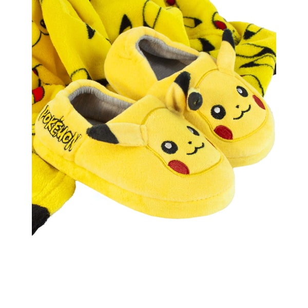 Pokemon Childrens/Kids Pikachu 3D Tofflor 12 UK Child Yellow/H Yellow/Heather Grey/Black 12 UK Child