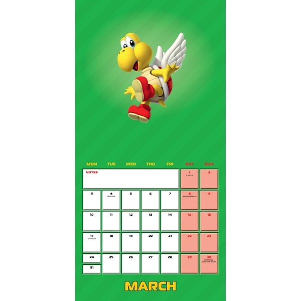 Super Mario 2025 Kvadratisk Väggkalender 30cm x 30cm Flerfärgad Multicoloured 30cm x 30cm