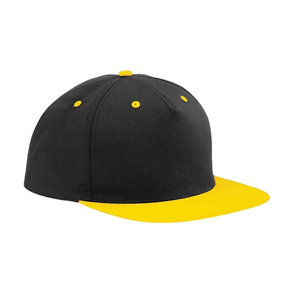 Beechfield Contrast 5 Panel Snapback Cap One Size Svart/Gul Black/Yellow One Size