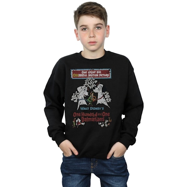 101 Dalmatiner Pojkar Poster Sweatshirt 7-8 År Svart Black 7-8 Years