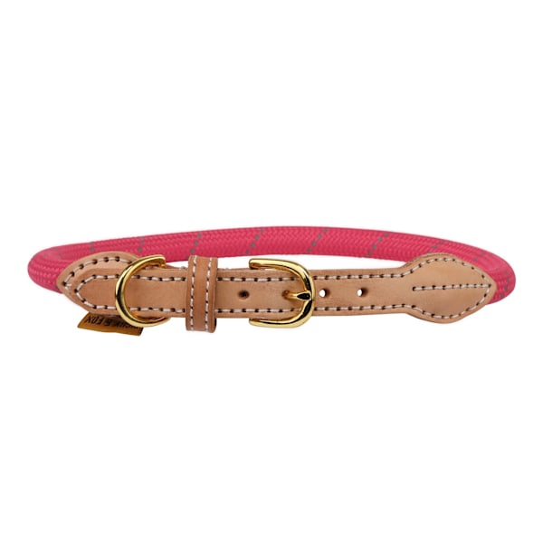 Digby & Fox Reflex Halsband i Läder XL - Halsmått: 56cm-63cm Rosa Pink XL - Neckline: 56cm-63cm