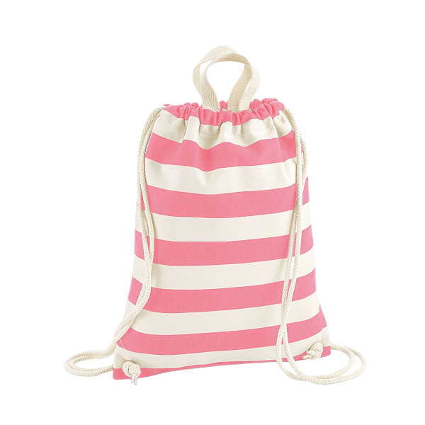 Westford Mill Nautical Drawstring Bag One Size Natur/Rosa Natural/Pink One Size