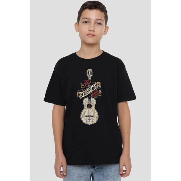 Coco Barn/Barn Recuerdame Berömd Gitarr Ernesto T-Shirt 7- Black 7-8 Years