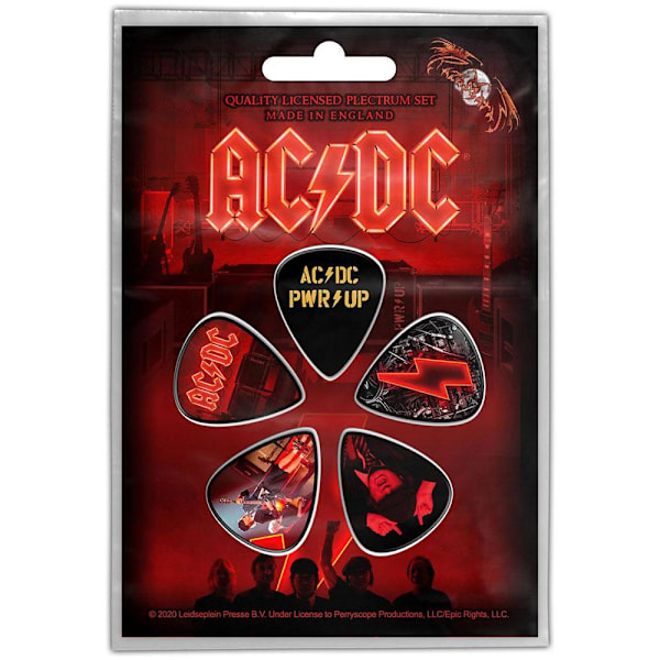AC/DC PWR-UP Plectrum (5-pack) One Size Svart/Röd Black/Red One Size