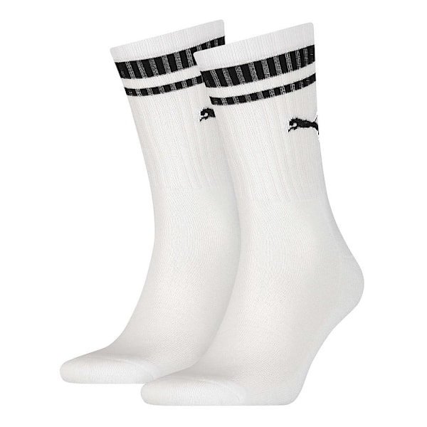 Puma Unisex Adult Heritage Stripe Crew Socks (2-pack) 9 UK-11 UK White/Black 9 UK-11 UK