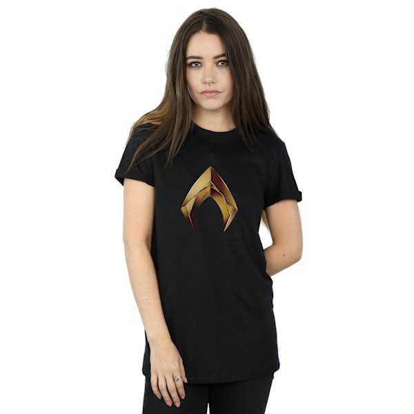 DC Comics Dam/Dam Aquaman Emblem Bomull Boyfriend T-shirt Black 3XL