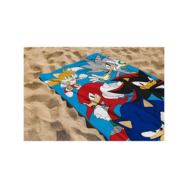 Sonic The Hedgehog Stars Bomull Strandhandduk En Storlek Blå/Multi Blue/Multicoloured One Size