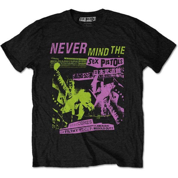 Sex Pistols Unisex vuxen japansk affisch T-shirt L Svart Black L