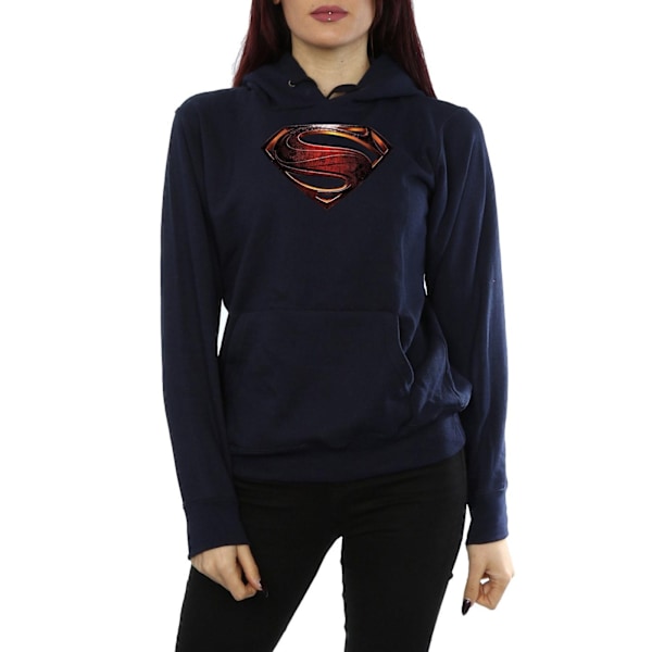 DC Comics Dam/Kvinnor Justice League Film Superman Emblem Ho Navy Blue S