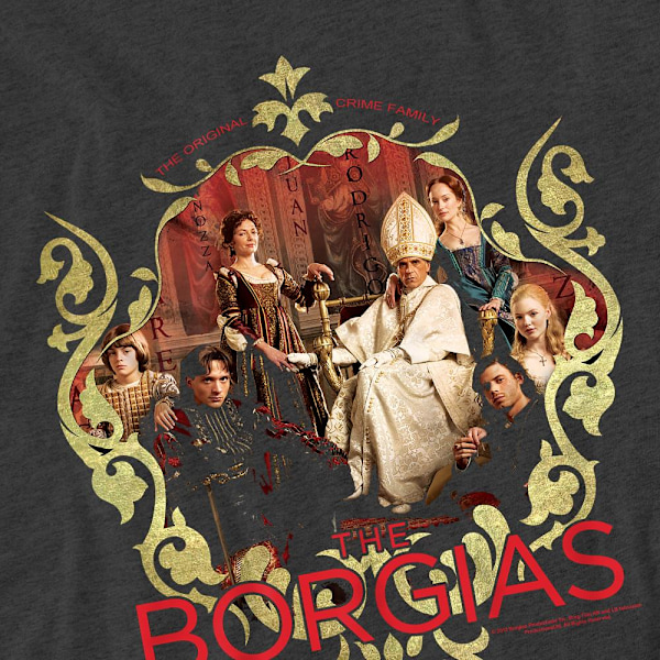 The Borgias Unisex Vuxen Familjeporträtt T-Shirt XXL Kolgrå Charcoal XXL