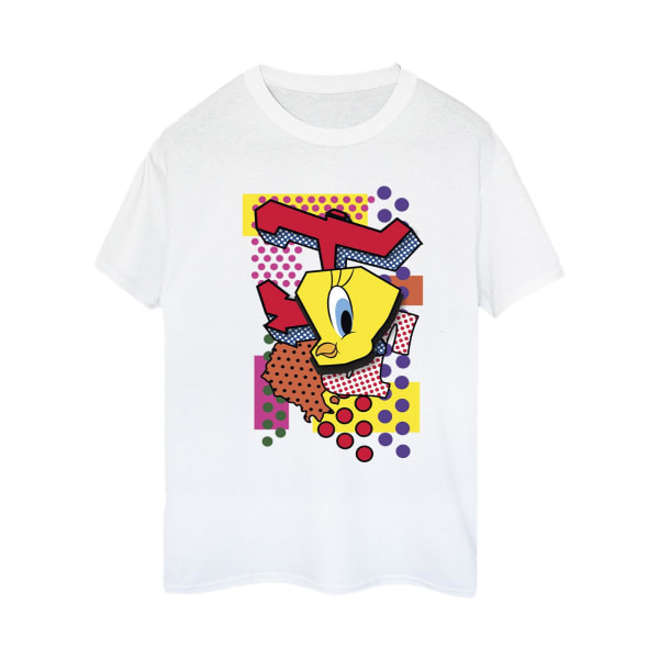 Looney Tunes Dam/Damer Tweety Pop Art Bomull Boyfriend T-Sh White L