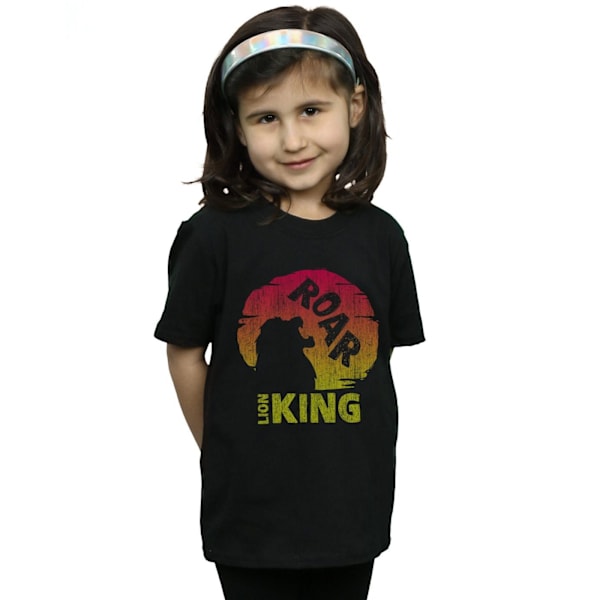 Disney Girls The Lion King Movie Roar Bomull T-shirt 7-8 år Black 7-8 Years