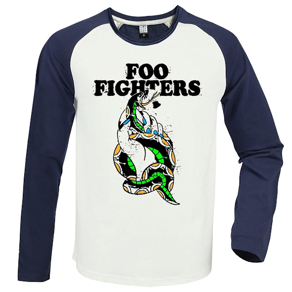 Amplified Dam/Dam Snake Foo Fighters Raglan Långärmad Vintage White/Navy XL
