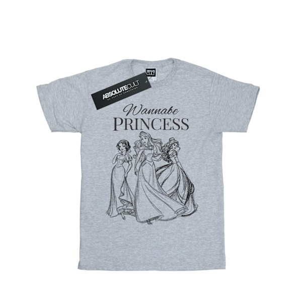 Disney Princess Mens Wannabe Princess T-Shirt 3XL Sports Grey Sports Grey 3XL