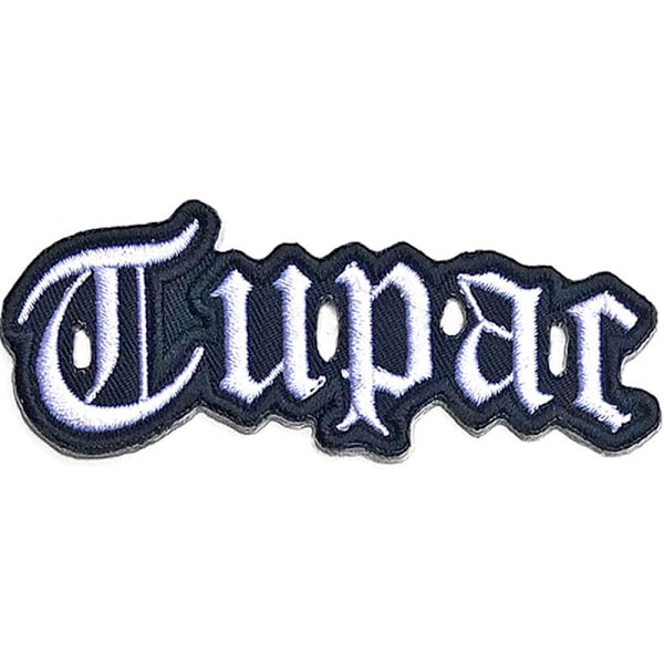 Tupac Shakur logotyp utskuren strykmärke One Size Svart/Grå Black/Grey One Size