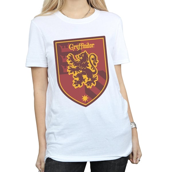 Harry Potter Dam/Kvinnor Gryffindor Crest Flat Bomull Boyfrie White XXL