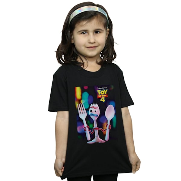 Disney Girls Toy Story 4 Forky Poster Bomull T-shirt 12-13 År Black 12-13 Years