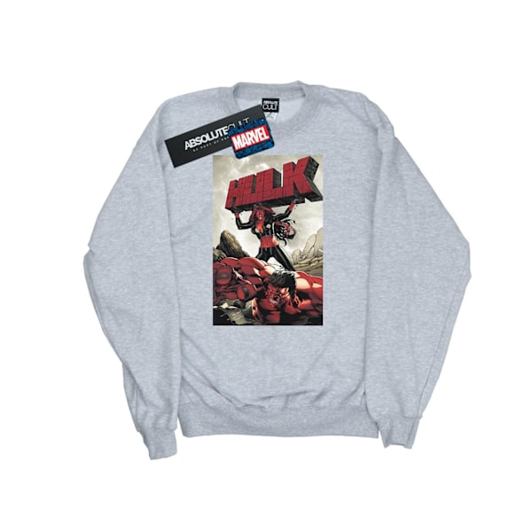 Marvel Girls Red Hulk Cover Sweatshirt 5-6 år Sports Grey Sports Grey 5-6 Years