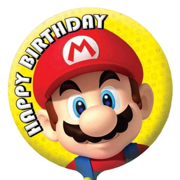 Super Mario Grattis på födelsedagen Folieballong One Size Gul/Röd/Whi Yellow/Red/White One Size