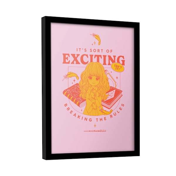 Harry Potter Witty Witchcraft Breaking The Rules Print 40cm x 3 Pink/Yellow/Red 40cm x 30cm