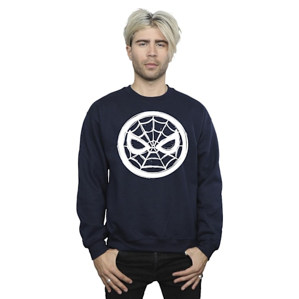 Marvel Herr Spider-Man Bröstlogga Sweatshirt L Marinblå Navy Blue L