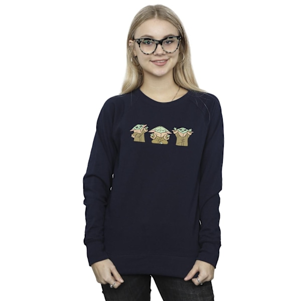Star Wars Dam/Damer The Mandalorian Grogu Poses Sweatshirt Navy Blue M