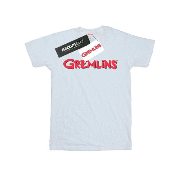 Gremlins T-shirt med textlogga för män, XXL, vit White XXL