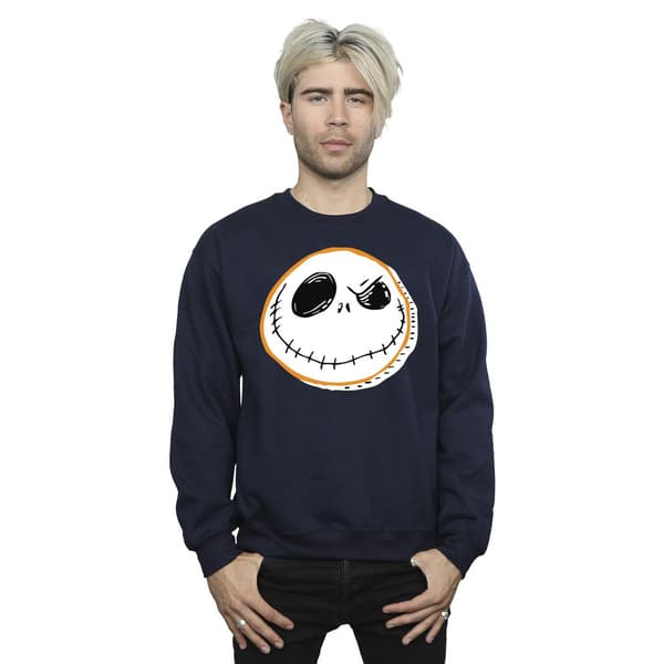 Disney Herr The Nightmare Before Christmas Jack Face Sweatshirt Navy Blue M