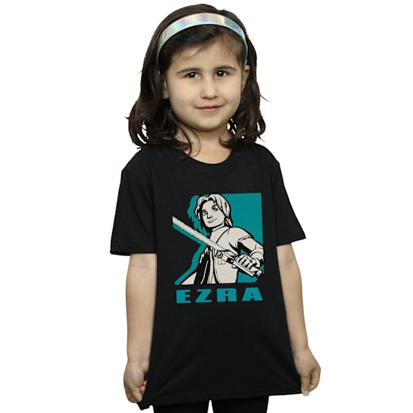 Star Wars Girls Rebels Ezra Bomull T-shirt 9-11 år Svart Black 9-11 Years