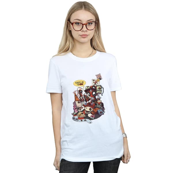 Marvel Dam/Dam Deadpool Merchandise Royalties Bomull Boyf White XL