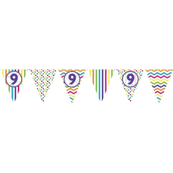 Kreativ festpappersvimpel 9-årsbanner One Size Multi Multicoloured One Size