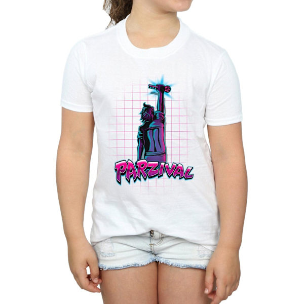 Ready Player One Flickor Parzival Key Bomull T-shirt 7-8 År Vit White 7-8 Years