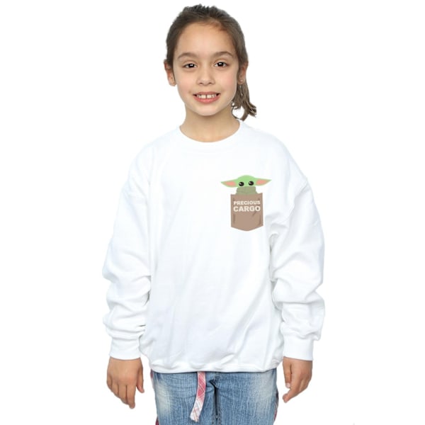 Star Wars Girls The Mandalorian The Child Cargo Pocket Sweatshirt White 3-4 Years